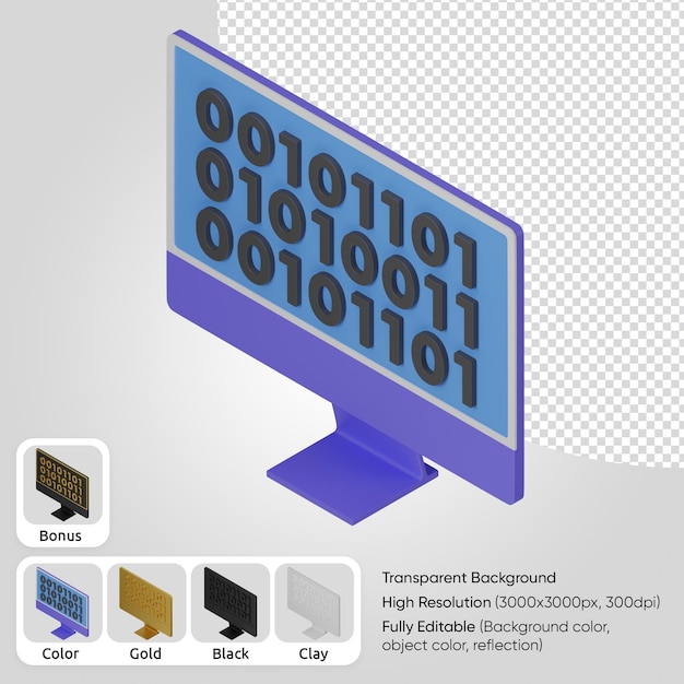 Free PSD 3d binary code