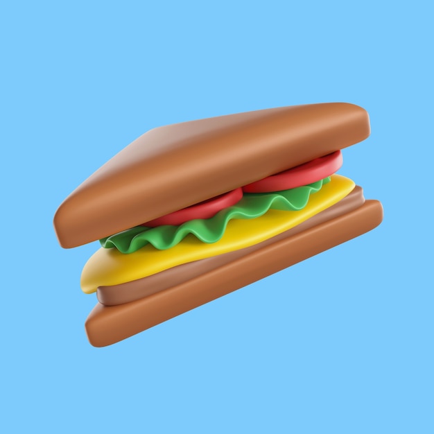 Free PSD 3d birthday icon with sandwich