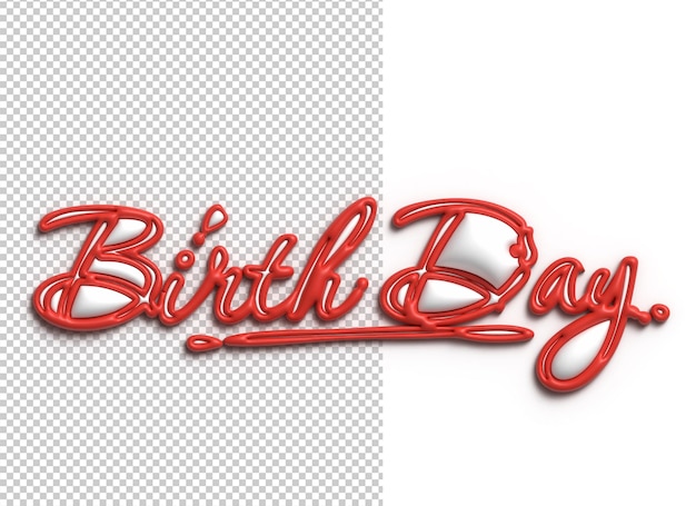 Free PSD 3d birthday lettering typographical 3d illustration design