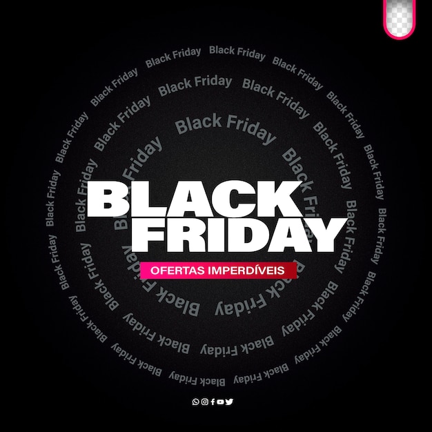 3d black friday psd template for advertising campaign promotions and discounts