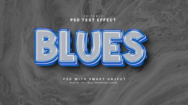 3D Blue Text Effect