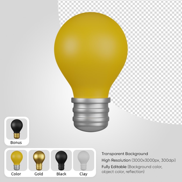 Free PSD 3d bulb