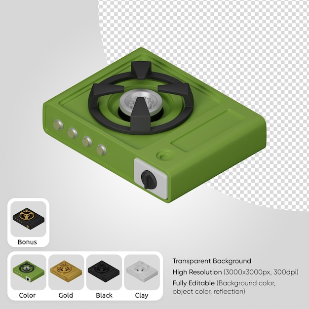 Free PSD 3d camping gas stove