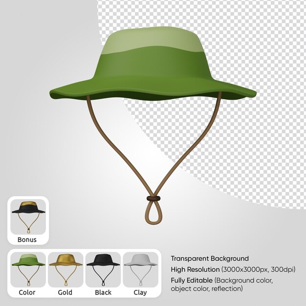 3d camping hat