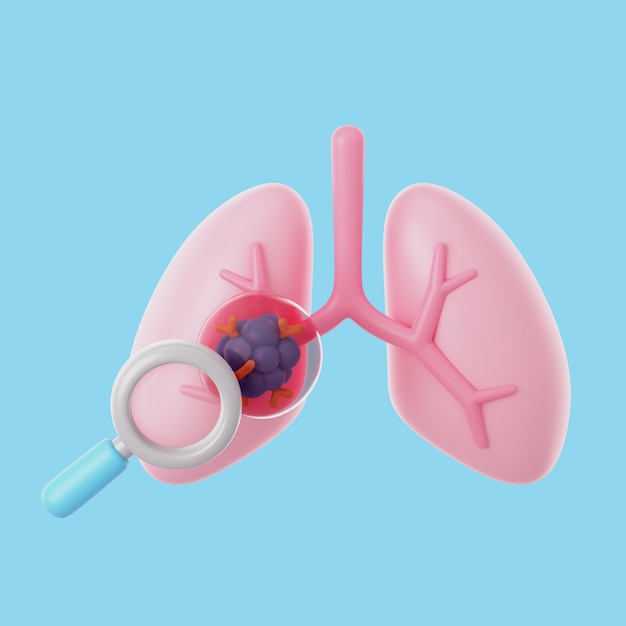 Free PSD 3d cancer icon with lungs