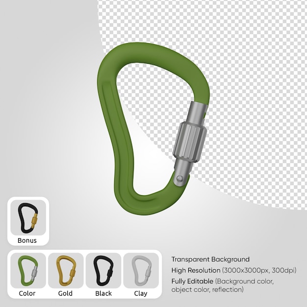 Free PSD 3d carabiner