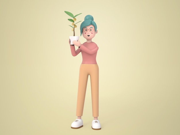 3d cartoon women illustration