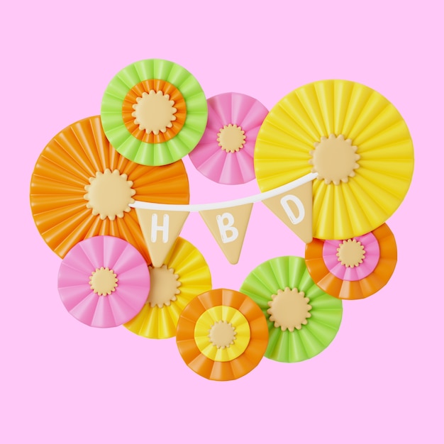 Free PSD 3d celebration icon with rosettes