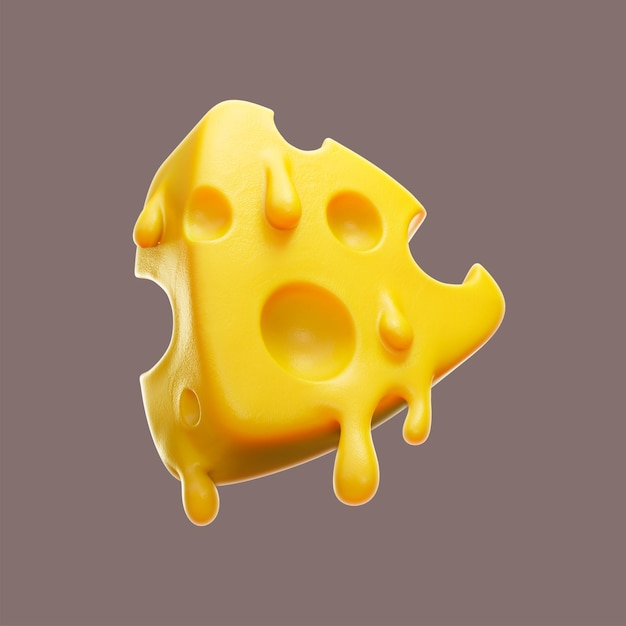 Free PSD 3d cheese melted cartoon vector icon illustration 3d food object icon isolated flat vector