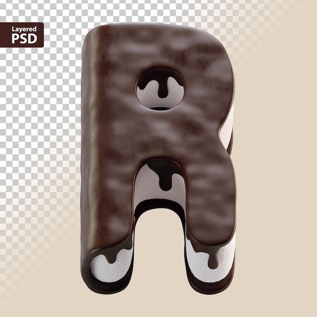 3d chocolate cake letter R