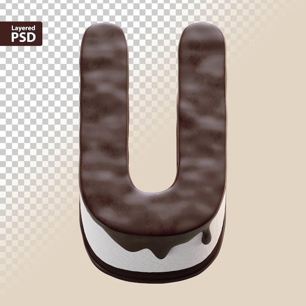 3d chocolate cake letter U