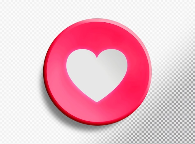 Free PSD 3d circle with love symbol isolated on a transparent background