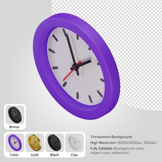 Free PSD 3d clock