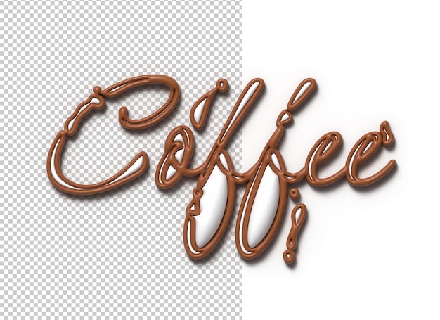 Free PSD 3d coffee lettering typographical 3d illustration design