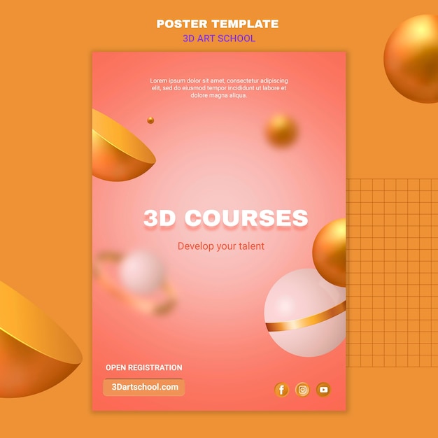 3d courses poster template