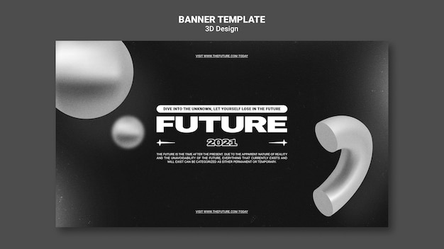 Free PSD 3d design banner template