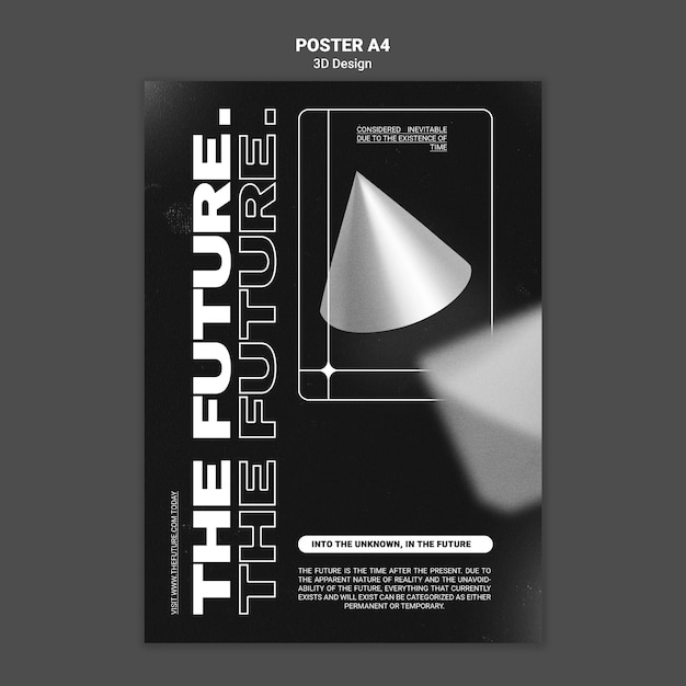 Free PSD 3d design poster template