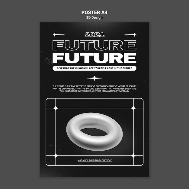 Free PSD 3d design poster template