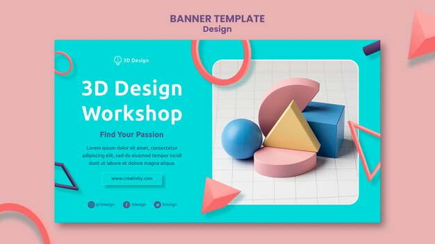 3d design workshop banner template