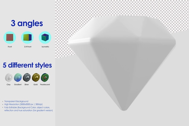 Free PSD 3d diamond icon