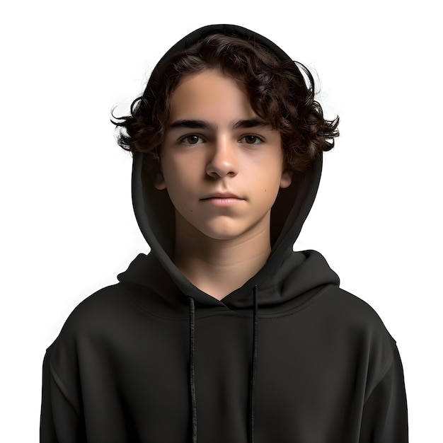 Free PSD 3d digital render of a teenager with curly hair isolated on white background