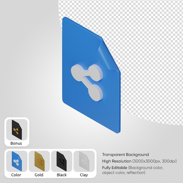 3d document with share