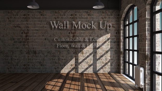 Free PSD 3d editable room interior mock up