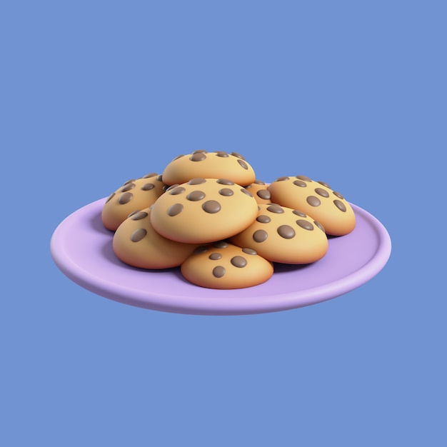 Free PSD 3d elderly icon with cookies