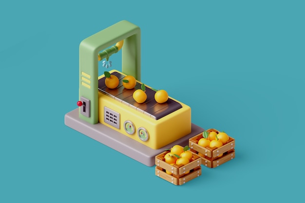 Free PSD 3d food manufacturing illustration