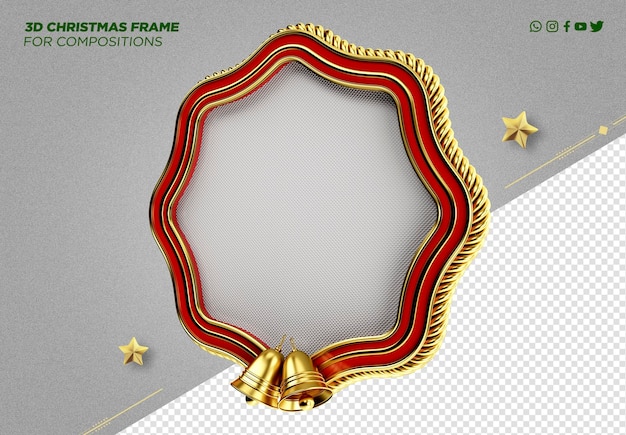 Free PSD 3d frame christmas decoration for compositions