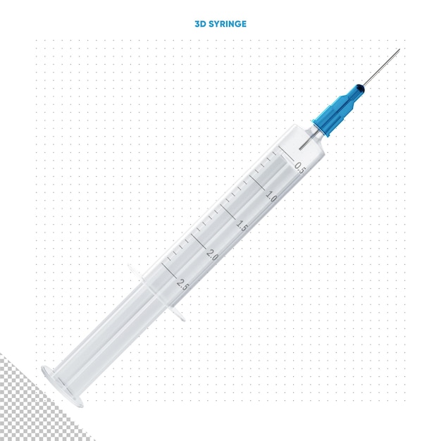 3d Frontal blue syringe