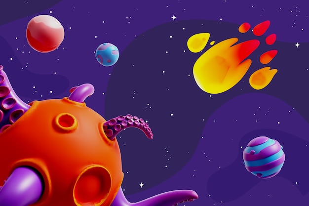 Free PSD 3d galaxy illustration