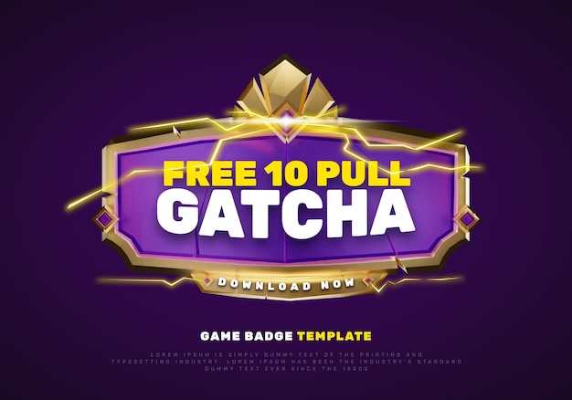 3D Gold Purple Game Logo Promotion Title Template