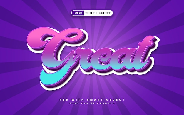 3D Great Colorful Gradient Text Effect