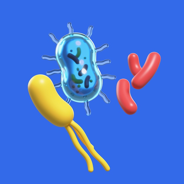 Free PSD 3d healthcare icon with germs