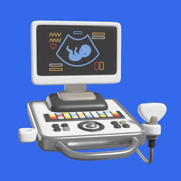 Free PSD 3d healthcare icon with ultra scanner