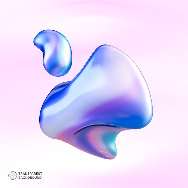 3D Holographic Fluid Shape Illustration