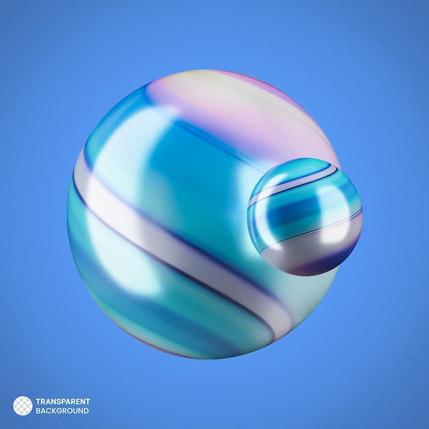 Free PSD 3d holographic glass sphere shape illustration