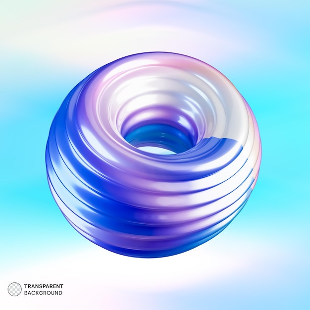 Free PSD 3d holographic glass torus illustration