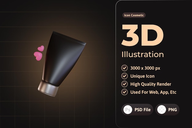 3d icon cosmetic luxurious, face wash