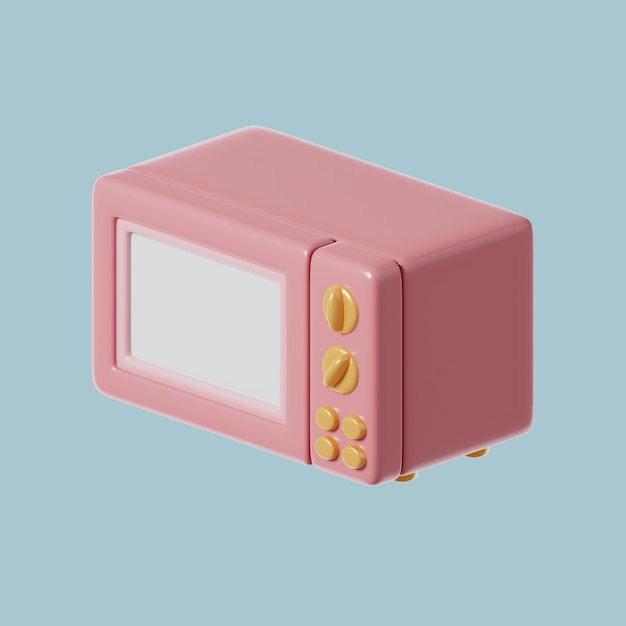 Free PSD 3d icon of furniture with microwave