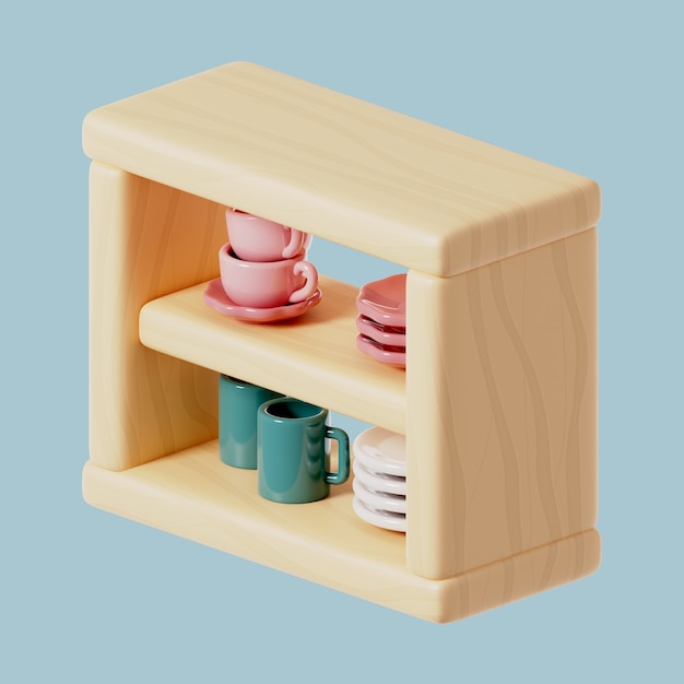 Free PSD 3d icon of furniture with shelf