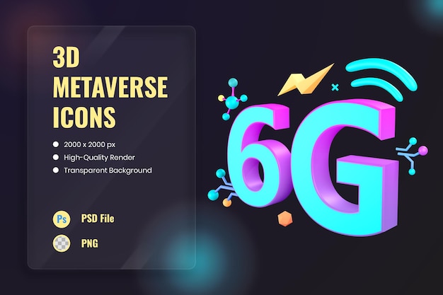 3D Icon Illustration 6G Technology Signal Symbol