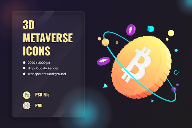 3D Icon Illustration Bitcoin Cryptocurrency Digital Money Currency Buying