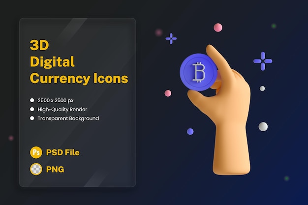 3D Icon Illustration Cryptocurrency Digital Currency Bitcoin