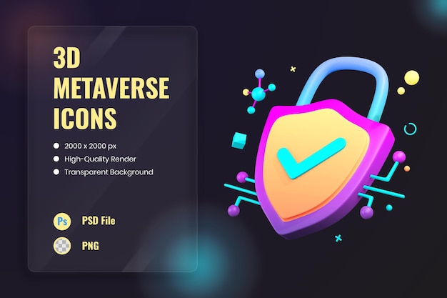 3D Icon Illustration Cyber Security Privacy Profile