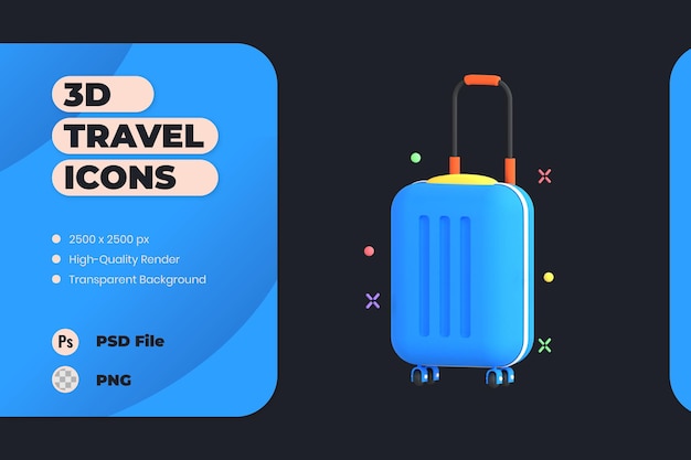 Free PSD 3d icon illustration travel accessories equipment preparation