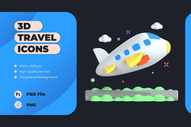 3D Icon Illustration Travel Holiday Trip Vacation