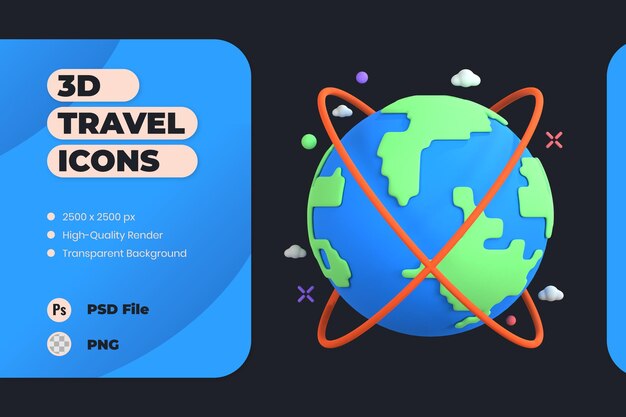 3D Icon Illustration Travel Holiday Trip Vacation