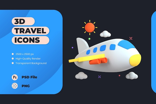 3D Icon Illustration Travel Holiday Trip Vacation